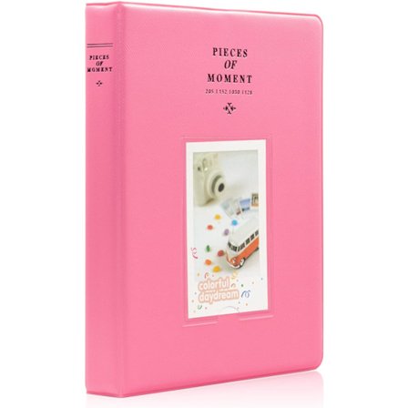 128 Lommer Mini Fotoalbum - For Instax Mini 11/9, Kodak Mini 3-Tommers Film (Ferskenrosa)