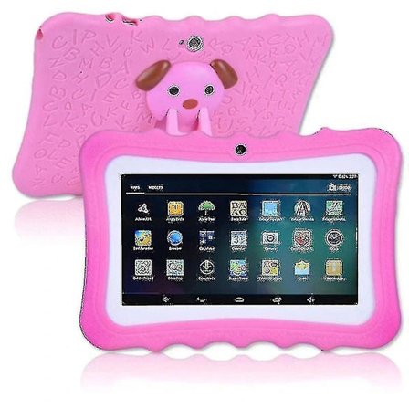 (pow yeah!) 7" Børneplade Android Tablet PC 8 GB ROM 1024*600 Opløsning Wifi Børneplade PC, Pink