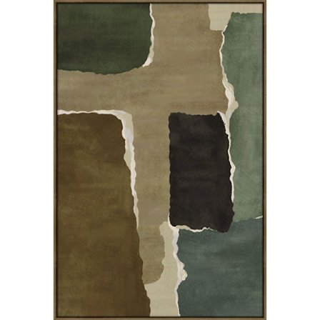 Abstrakt lærredskunst, 120x80 cm, brun flerfarvet