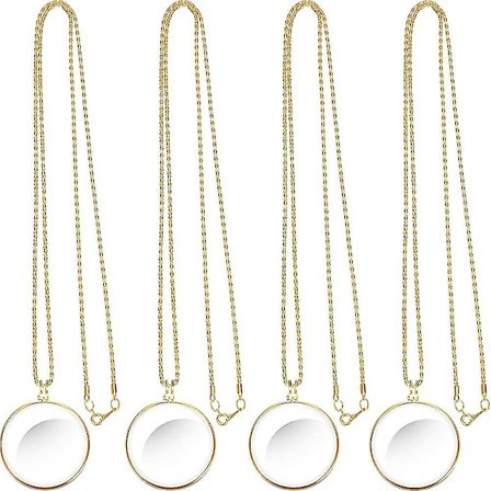 4-pack 5,5x förstoringsglas halsband förstoringsglas halsband hänge optisk
