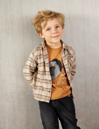 Minymo Shirt Ls Check - Brown - 128