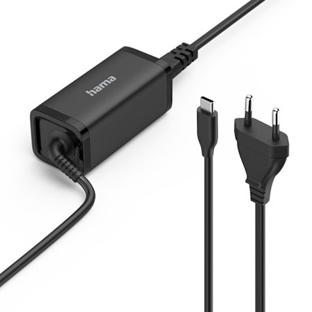 HAMA kannettavan tietokoneen virtalähde USB-C GaN 100-240V 5-20V/45W