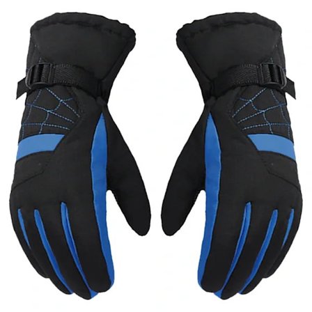Skihansker Varme Motorsykkelbatterihansker Vanntette og Kuldebeskyttende Blå