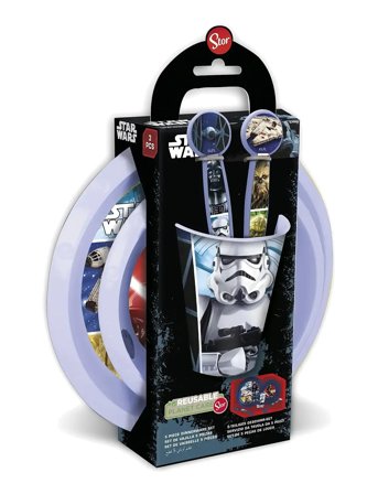 Star Wars 3 Stk.skål, Tallerken Og Krus Purple Euromic