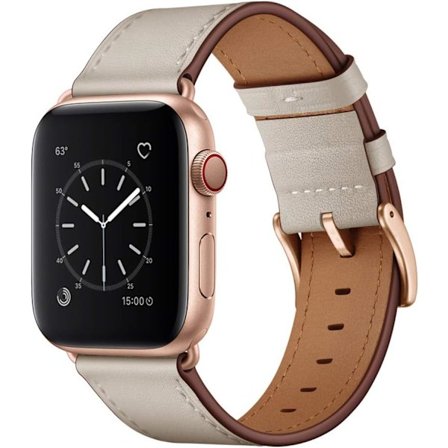 Kompatibel med Apple Watch Armband 45mm/44mm/42mm, Äkta Läder Ersättningsarmband Kompatibelt med Apple Watch Series 9/8/7/6/5