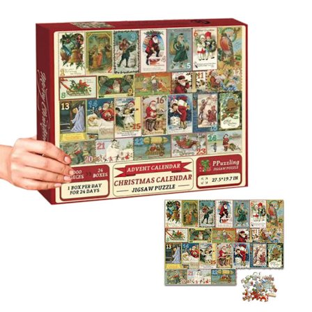 Julekalender Puslespil 1000 Brikker Julekalender 24 Dages Nedtællingspuslespil Legetøj