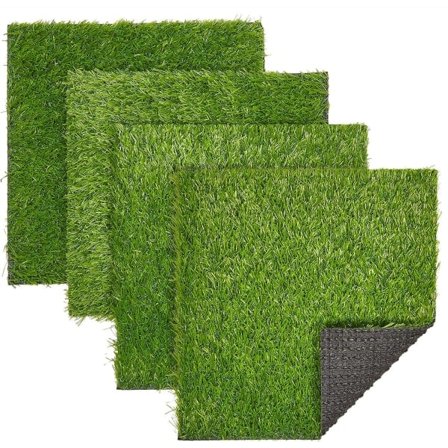 Kunstgressmatter, kunstgressmatte for dekorasjon, bordbrikker, bordløpere (30,5 x 30,5 cm, 4-pakning)