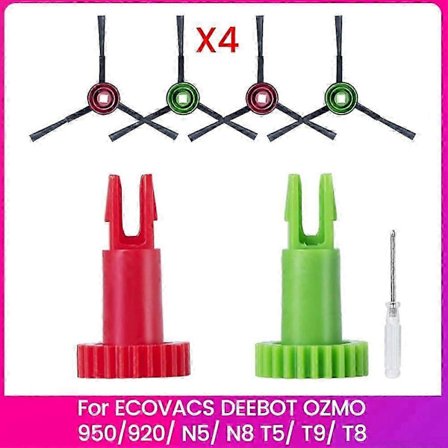 Sidebørstemotor Snap Gear og sidebørste til ECOVACS DEEBOT OZMO 950/920/ N5/ N8 T5/ T9/ T8 Robot V.