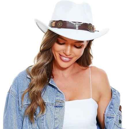 Klassisk Cowboyhatt Herr, Bred Brätte Cowgirlhatt, Western Style Hatt Med Bred Bälte För Kvinnor