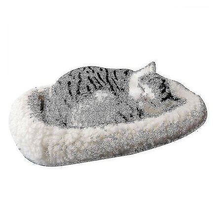 Realistisk sovende plyslegetøj, der trækker vejret, katte- og hundeplyslegetøj med måtte, dyreindretning