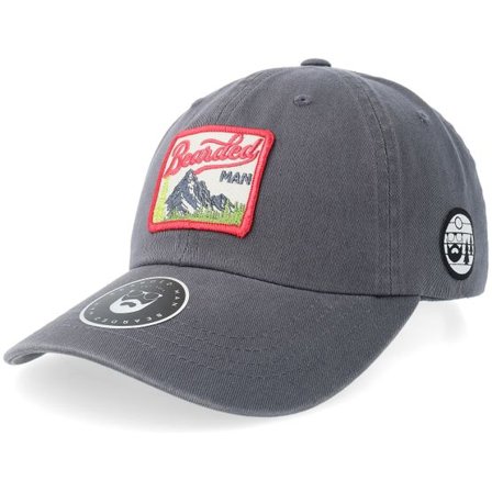Bearded Man - Grå unconstructed Keps - Bm Mountain Low Profile Garment Wash Grey Dad Cap @ Hatstore