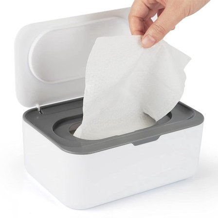 Vådservietdispenser - støvtæt tissueboks holder - hvid
