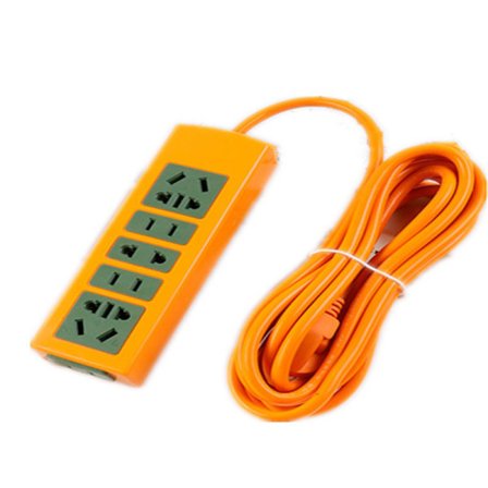 Overspenningsvern med flere uttak, stikkontakt med ledning, eksplosjonssikker for hjemmekontor utendørs 3 meter 18 hull grønne gule tykke ledninger
