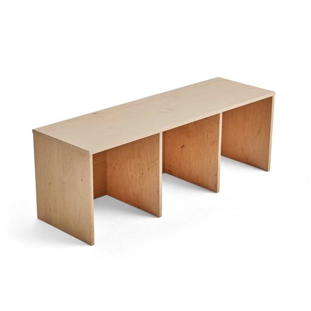 Sittebenk RICO med oppbevaring, bjørk - Perfekt for barnehage og klasserom - AJ Produkter