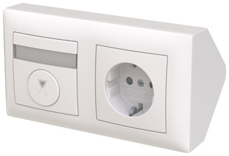 ABB Saga T210-20EUC-916.H Timer-sett 1-veis hjørneboks, Strømbrytere & vegguttak