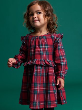 Polarn O. Pyret - Dress with ruffles - 92 - Childrenswear - red