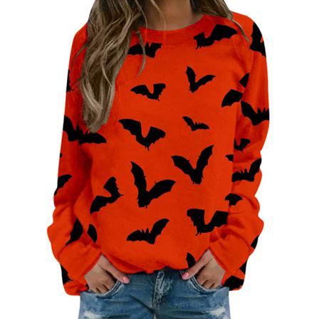 Hoodies Med Rund Hals För Damer För Halloween