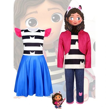 Gabbys Dockskåp Cosplay Kostym – Barn Jumpsuit Pyjamas för Halloween*Gaby*130 Gaby 130