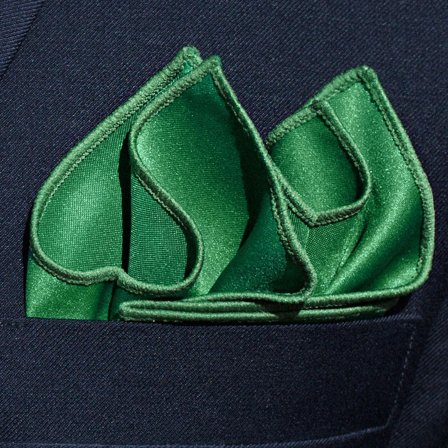 Pañuelo de bolsillo básico verde esmeralda para hombres - Pañuelos de bolsillo de color liso