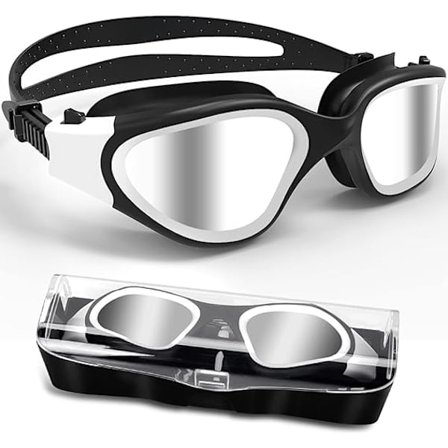 Svarta och vita polariserade anti-dimma anti-UV simglasögon med klar sikt