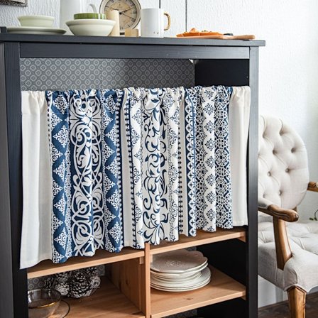 Boho Gardiner med fransar, lantliga korta cafégardiner för skåp och dörrar