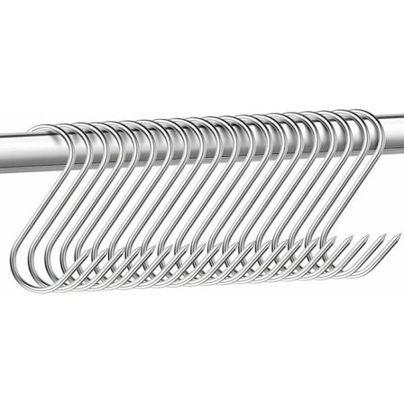 15-pack slakthakar i rostfritt stål, 15 cm, S-formade