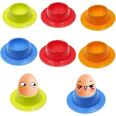 8 stk. farvede silikone æggebægre, køkkenredskaber til æg, bærbare runde æggebægre til køkkenmadlavning (flere farver)