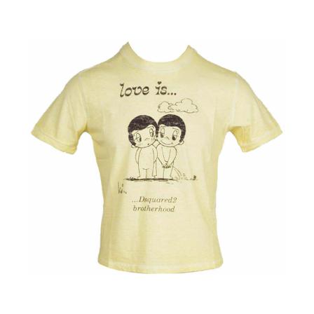 Dsquared2, T-Shirt Geel, Heren, Maat:M,Katoen