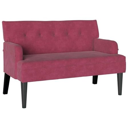 Chesterfield-soffa i velour - vidaXL - Bordeaux - 112x65,5x75 cm - Velour - Skumstoppning