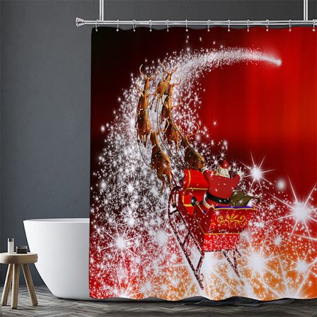 180 * 180cm, ainutlaatuinen räätälöity jouluinen Merry Dream Joulupukki -suihkuverho