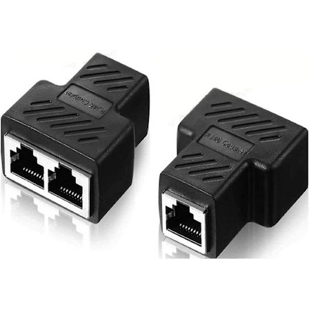 2-pak RJ45 Ethernet Splitter Connector Adapter, kompatibel med Cat7