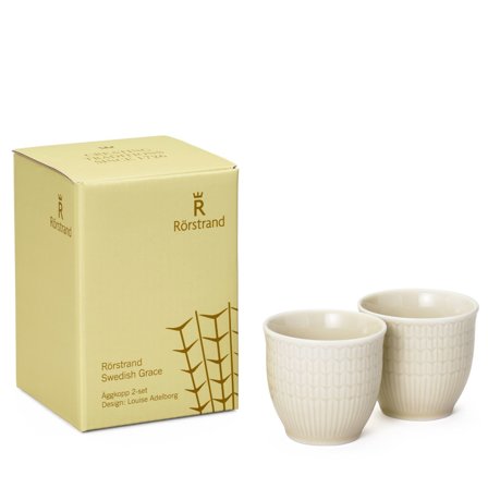 Rörstrand Swedish Grace eggekopp 2 stk, havre' - 'Oat
