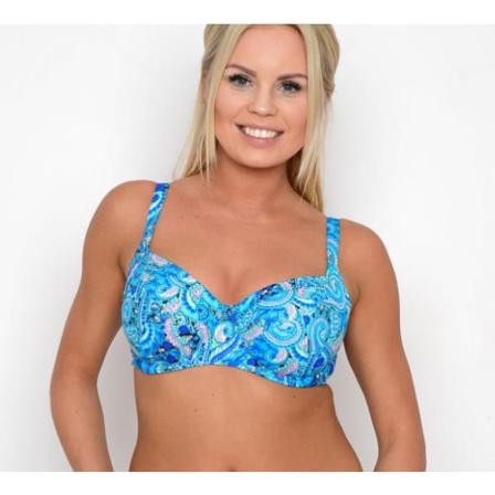 Saltabad Bh Blå Paisley Bikinitopp Helkupa 65e Blue E65