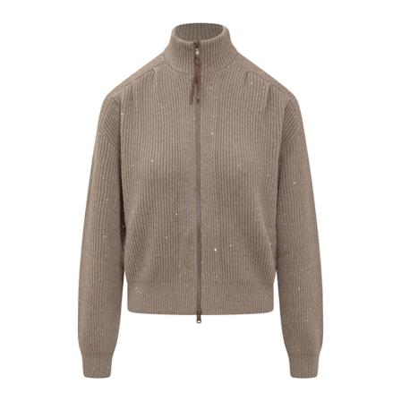 Brunello Cucinelli, Knitwear Bruin, Dames, Maat:M