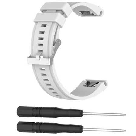 26mm Silikonarmband för Garmin Fenix 5X Multisport GPS-klocka Vit