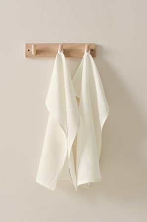 Jotex - Kjøkkenhåndkle Linmiks 2-pakke Naturhvit - LINA - Kjøp Kjøkkenhåndklær hos Jotex