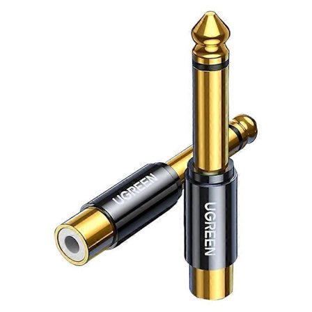 UGREEN 6,35 mm 1/4 Han Mono Stik til RCA Hun 6,5 mm Jack Audio Stereo Adapter Connector Sound-WELLNGS