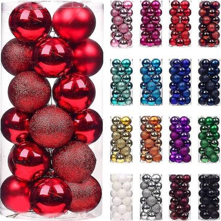 1 box Julkula Julgransdekoration Prydnader för heminredning Julhängande hängsmycke Nyår Tillbehör Navidad 36pcs Light Blue