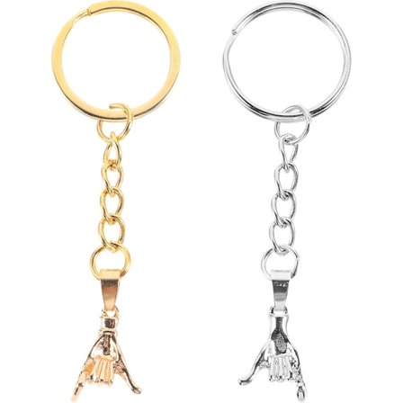 1 par nyckelringar i par i zinklegering, nyckelring, ryggsäcksnyckelring, väska, hängande charm