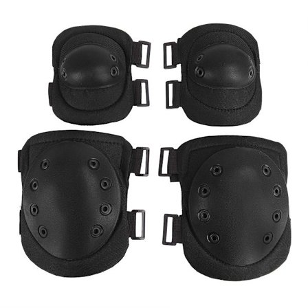 Kne- og albuebeskyttelsessett for voksne, beskyttende puter, taktiske støtsikre knebeskyttere, albuebeskyttere for sykling, skøyter, skateboarding, 