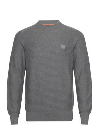 Anion_S Tops Knitwear Round Necks Grey BOSS
