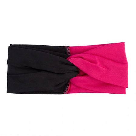 Twist Pannband Stretch Hårband SVART & ROSA BLACK&ROSE PINK