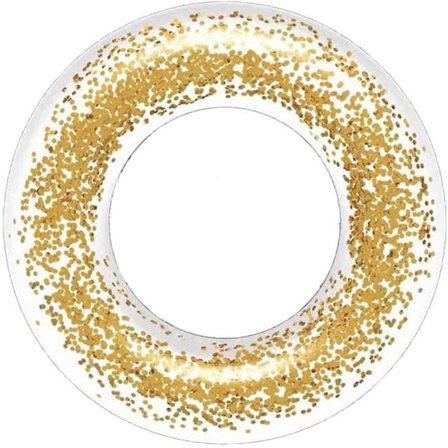 Oppblåsbar bassengflåte, klare flyterør, glitterbadehjul, bassengleker for sommerbading, strandleke, vannmoro festleke