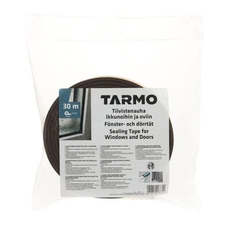 Tetningslist for vinduer og dører P-profil 30 m brun – selvklebende