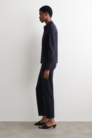 COS Women's Camicia In Jersey in Blu