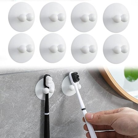 Vægmonteret tandbørsteholder 8 stk. tandbørsteholder, sugekop