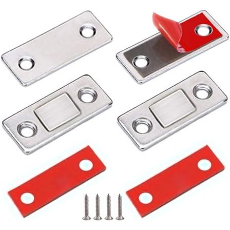 Magnetisk låsemagnet for skapdør 2 stk. Veldig tynn magnetisk lås for å feste på magnetlim Møbellukking Kraftig magnet