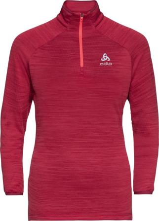 Odlo Women's Midlayer 1/2 Zip Run Easy Warm Women long-sleeved training tops Pink XL