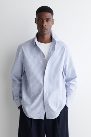 COS Homme Chemise Oxford En Coton in Bleu