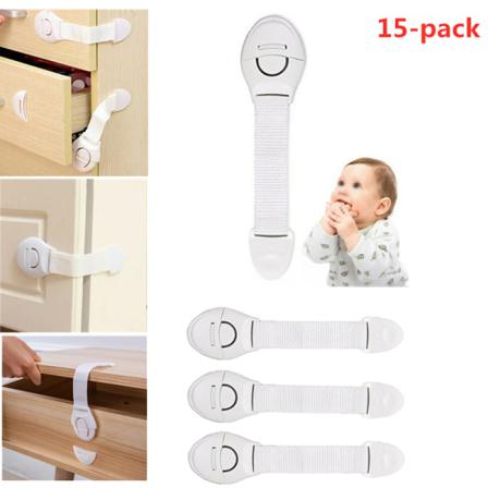 15-pack Baby Toddler Skåp Dörr Låda Hem Säkerhetslås Clip